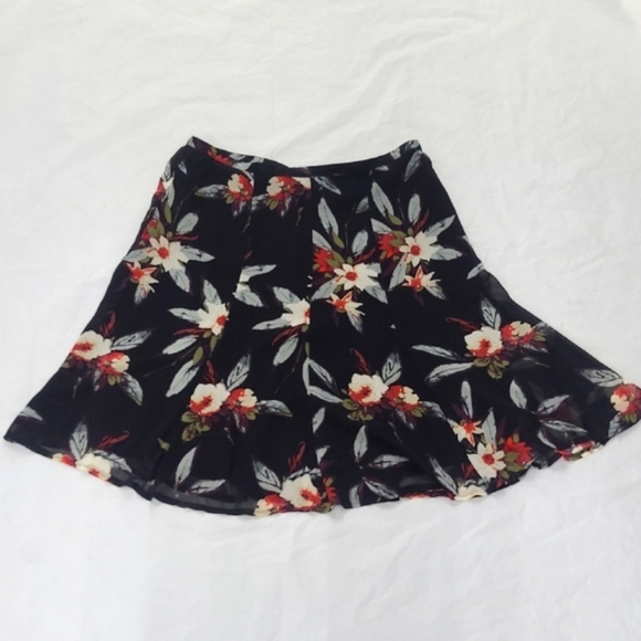 Bubble Skirt Mini Moody Floral Print Whimsigoth A Line Chiffon Lined Zipper EUC - Picture 1 of 12